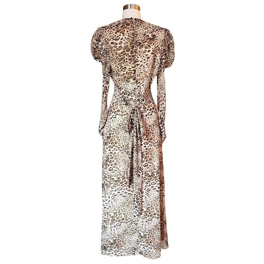 RONNY KOBO Bernadette Dress Animal Print Designer Airy Long Sleeves Maxi Medium - Picture 12 of 13
